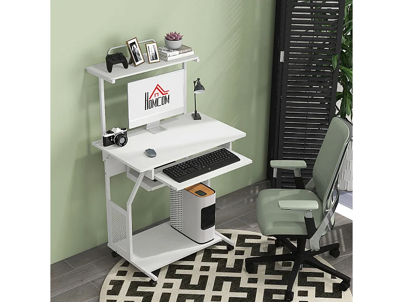 Station de travail mobile avec tablette MOBILEX blanc