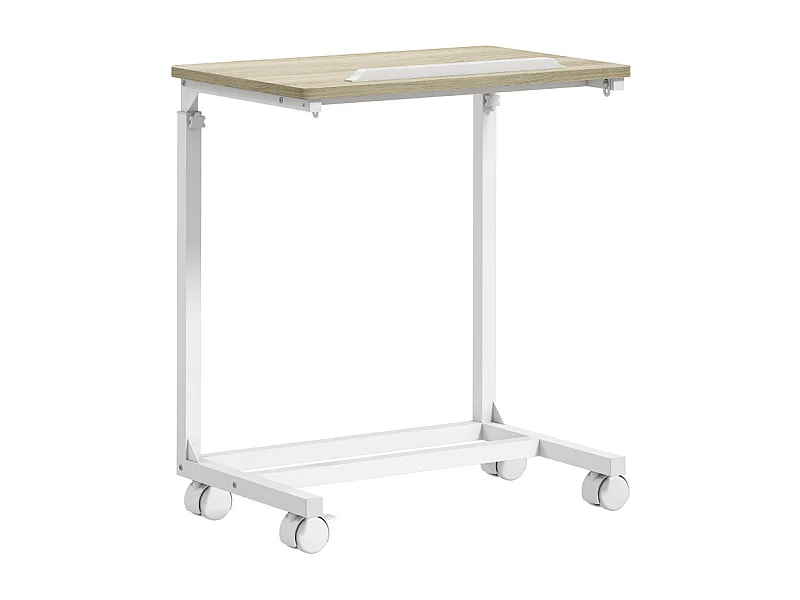 Table de lit mobile réglable LIFTWOOD aspect bois et blanc