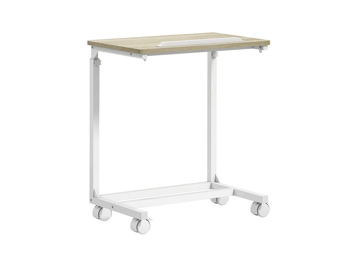 Table de lit mobile réglable LIFTWOOD aspect bois et blanc