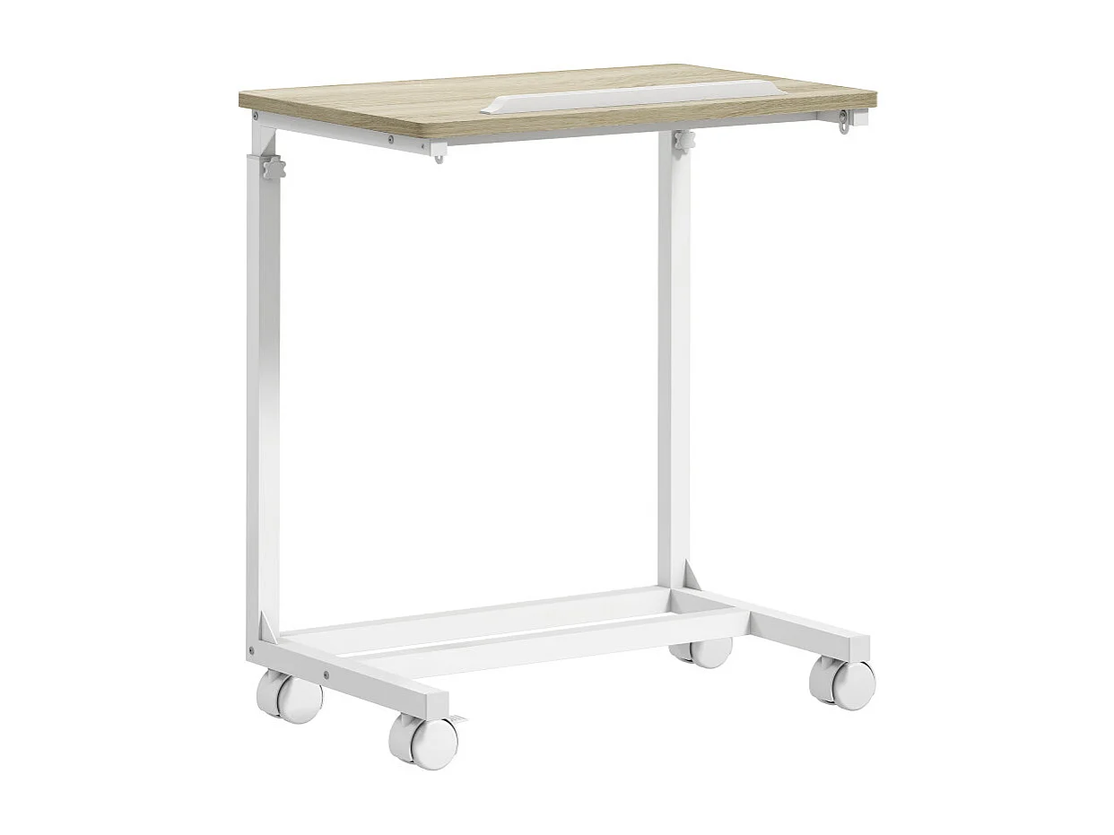 Table de lit mobile réglable LIFTWOOD aspect bois et blanc