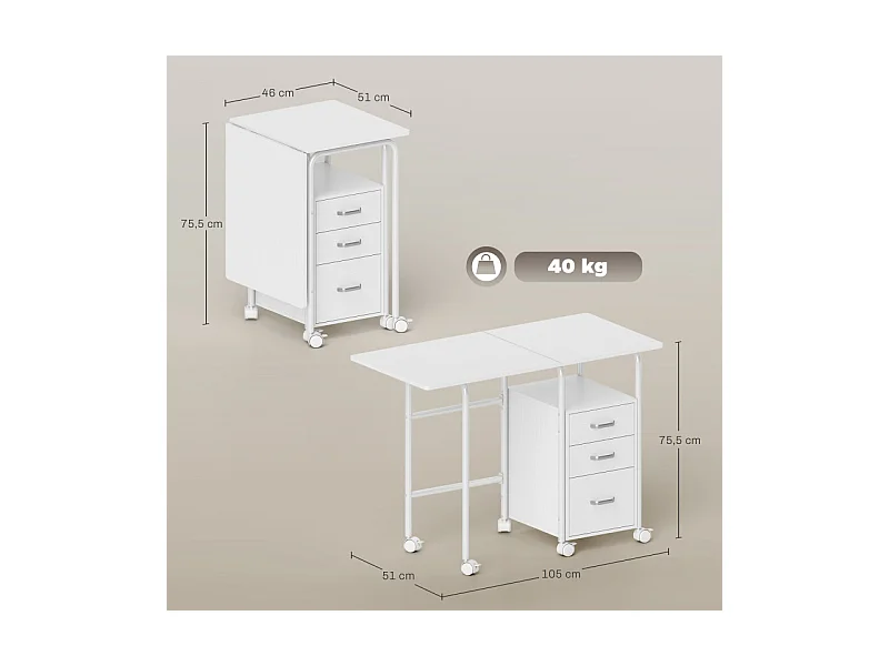 Station informatique bureau BENZO blanche