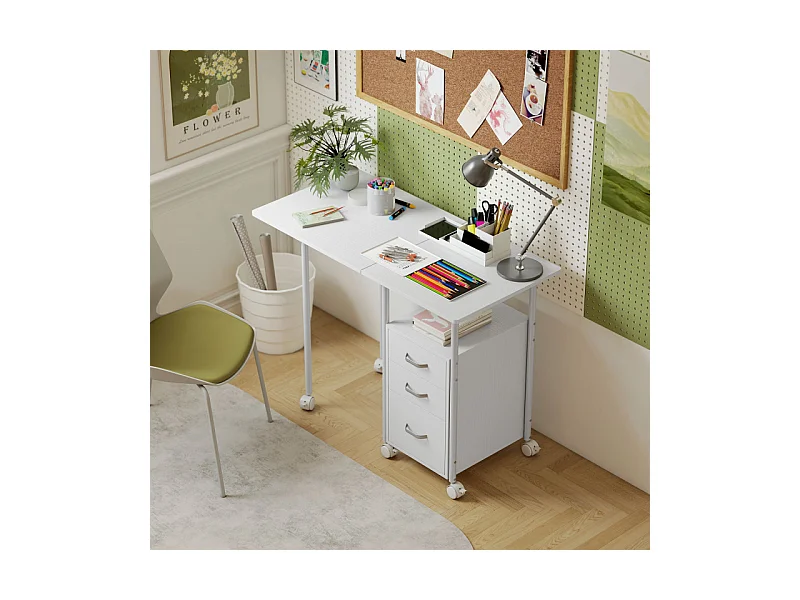 Station informatique bureau BENZO blanche