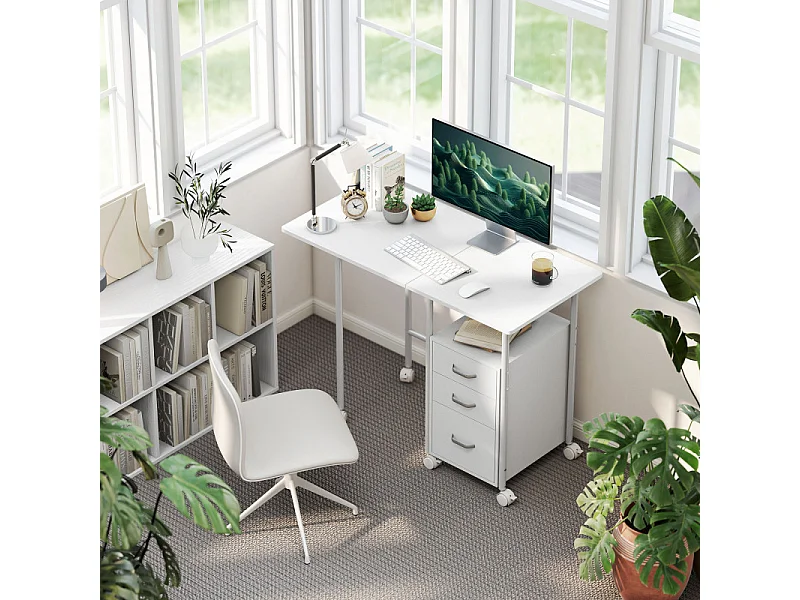 Station informatique bureau BENZO blanche