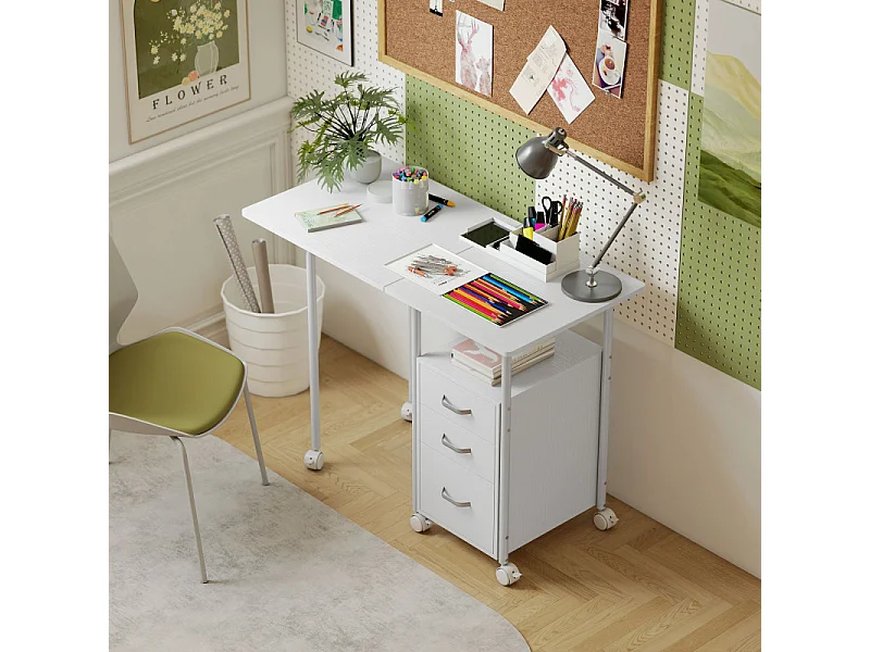 Station informatique bureau BENZO blanche