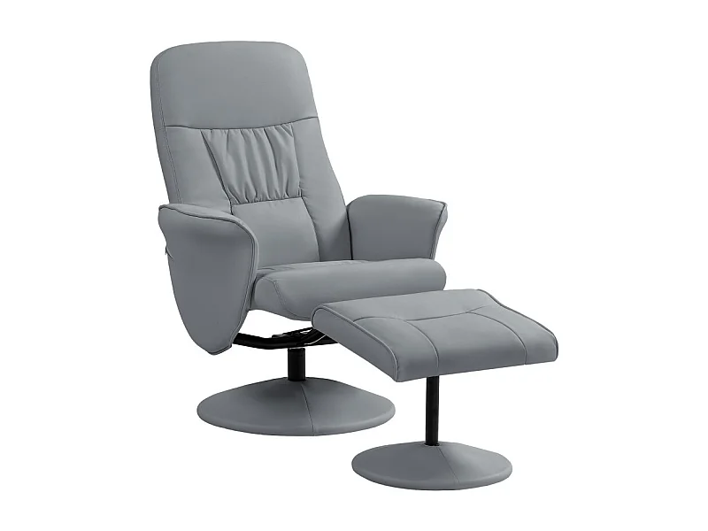 Fauteuil relax inclinable avec repose-pied WYATT gris