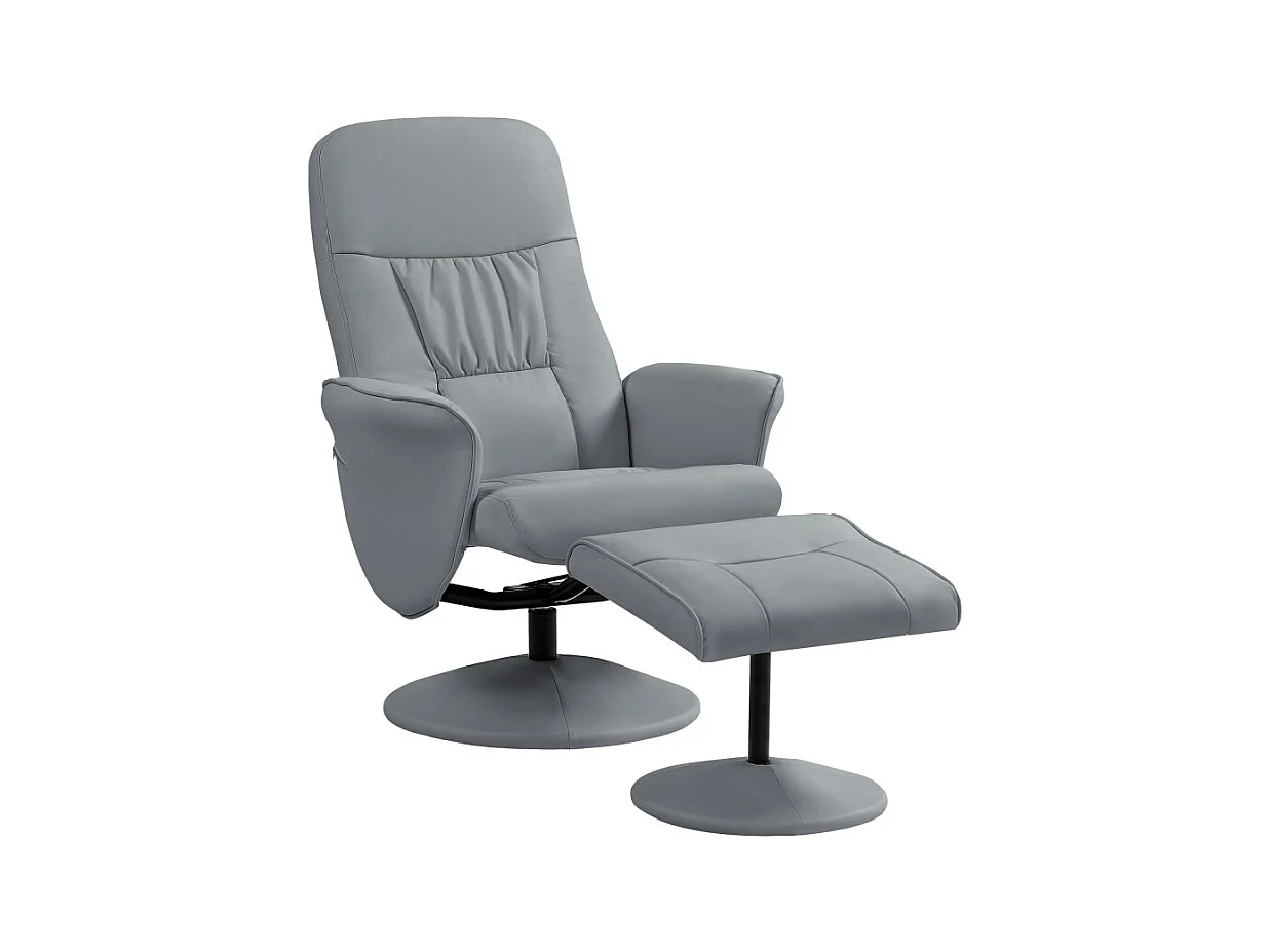 Fauteuil relax inclinable avec repose-pied WYATT gris