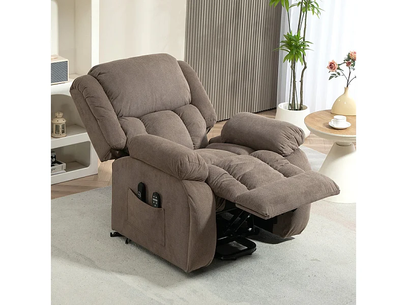Fauteuil releveur massant inclinable DONATELLA marron