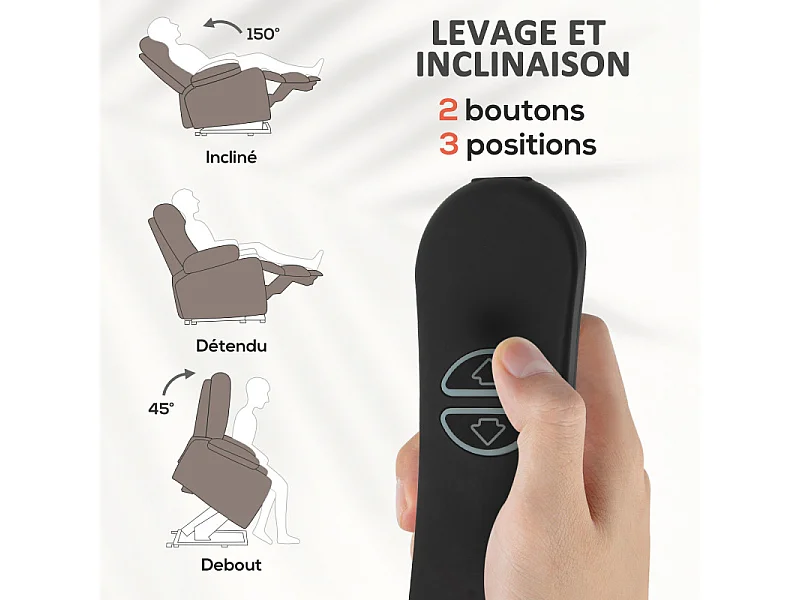 Fauteuil releveur massant inclinable DONATELLA marron