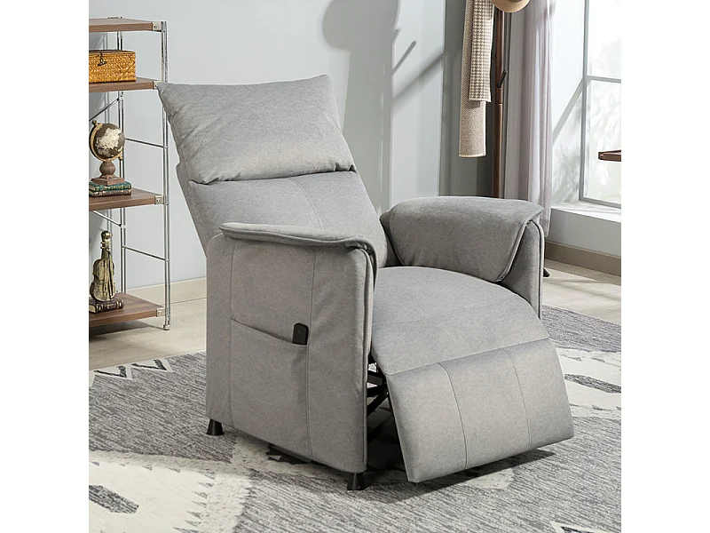 Fauteuil relax électrique inclinable LORENZO velours gris