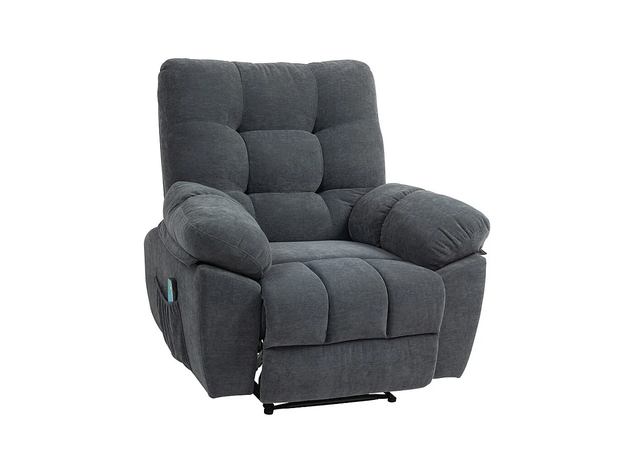 Fauteuil de massage chauffant FABRIZIO gris charbon