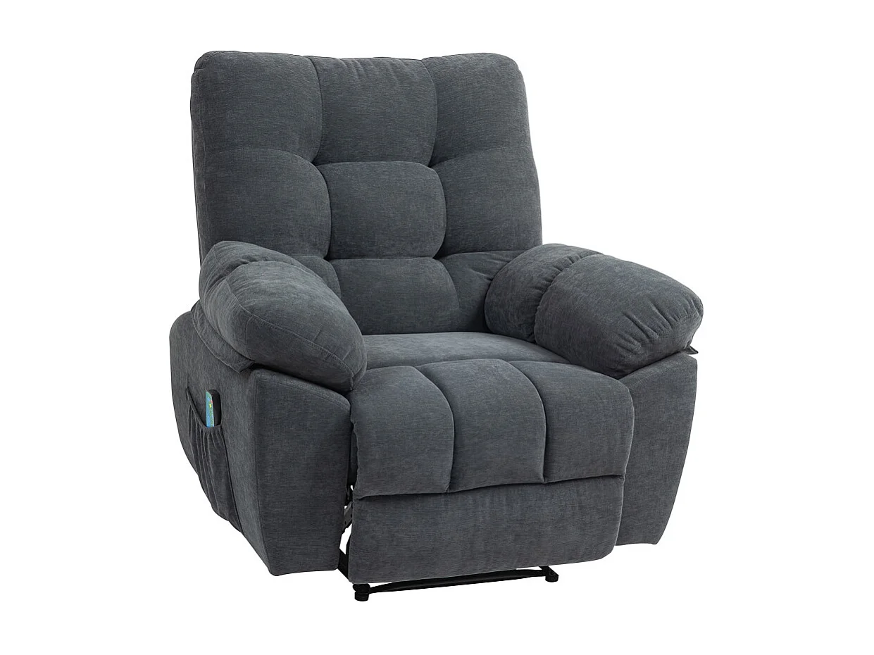 Fauteuil de massage chauffant FABRIZIO gris charbon