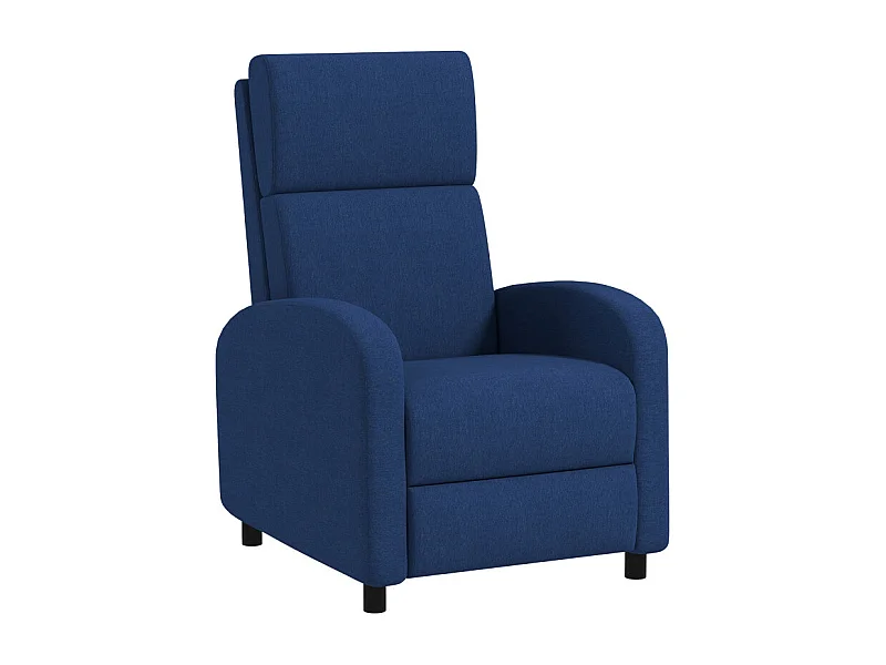 Fauteuil relax inclinable avec repose-pieds MATTEO bleu