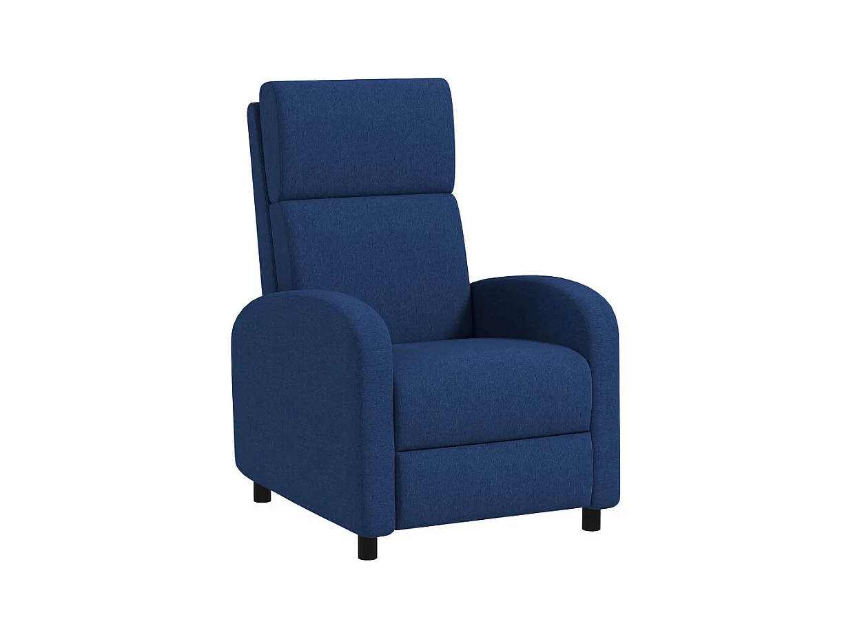 Fauteuil relax inclinable avec repose-pieds MATTEO bleu