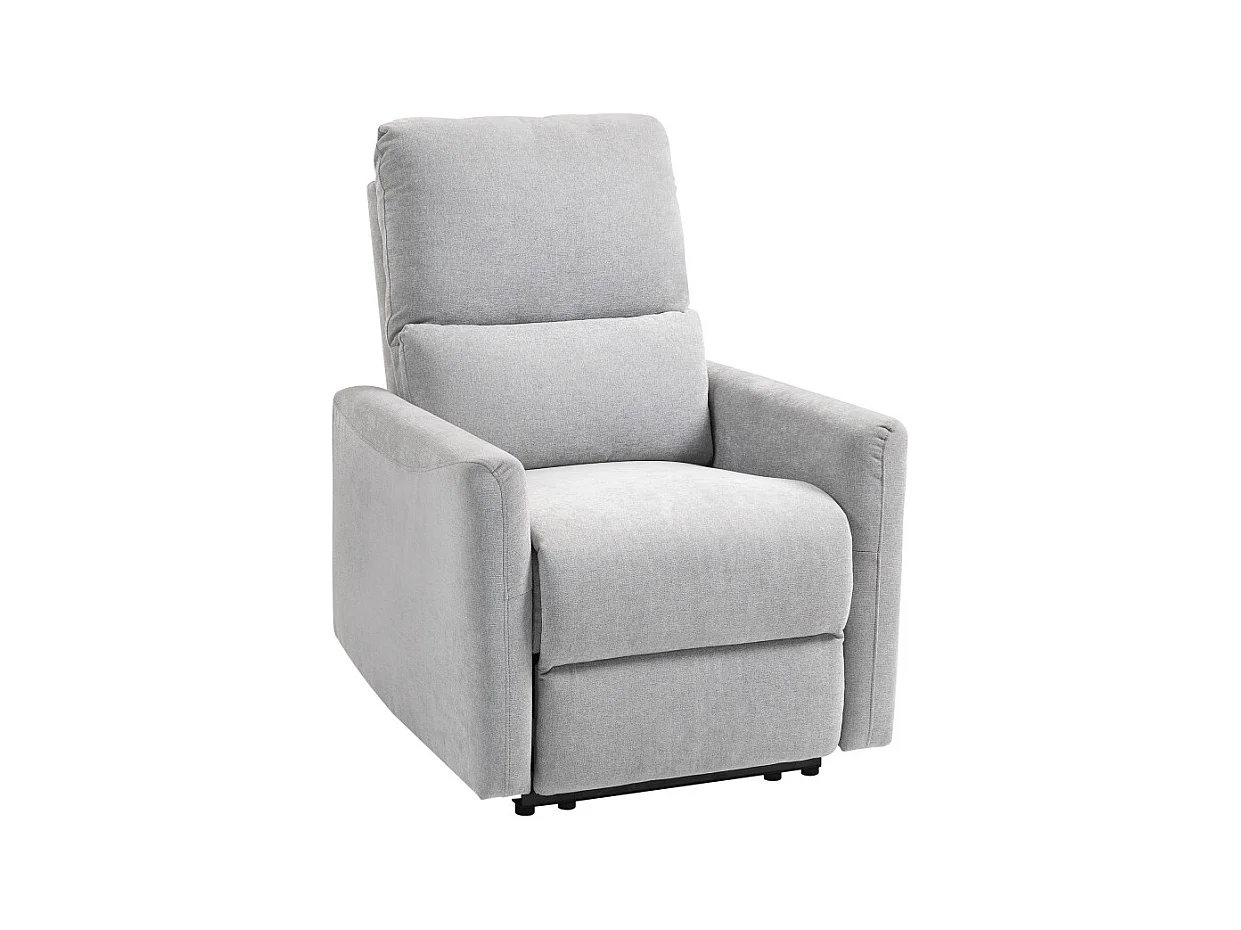 Fauteuil de relaxation inclinable ENZO lin gris clair