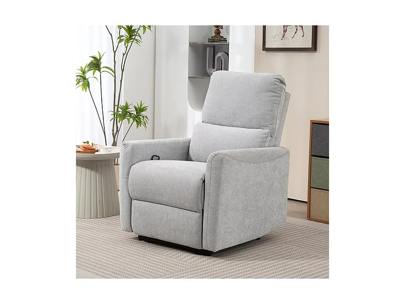 Fauteuil de relaxation inclinable ENZO lin gris clair