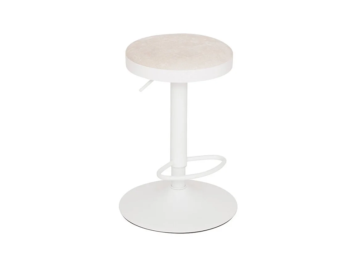 Tabouret de bar Ilsa ajustable blanc et ivoire Atmosphera
