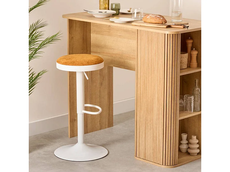 Lot de 2 Tabourets de Bar "Isla" 60-76cm Ocre