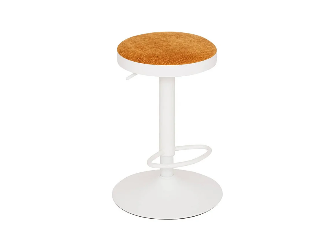 Tabouret de bar Ilsa ajustable blanc et ocre Atmosphera