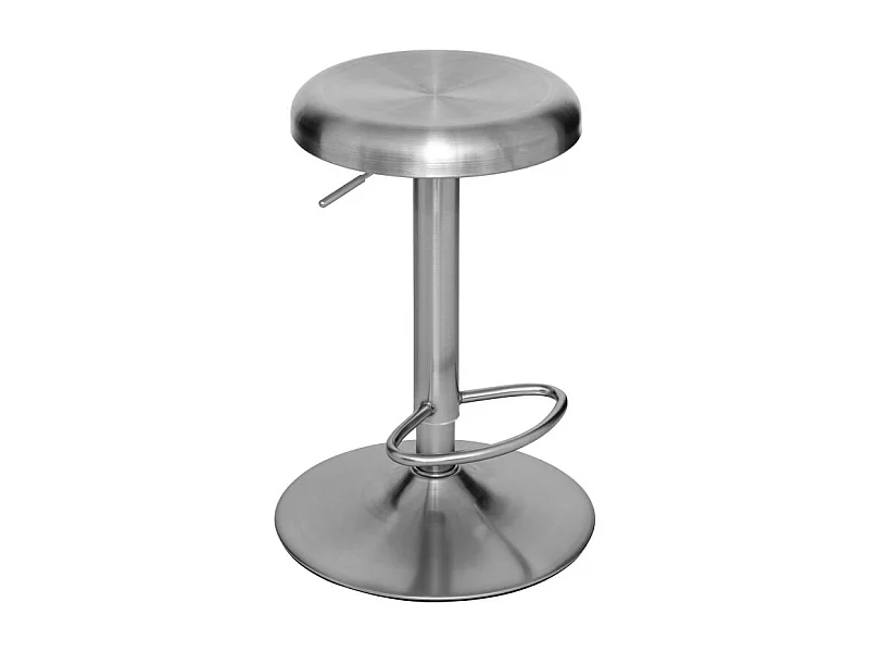 Lot de 2 Tabourets de Bar Ajustables "Ilsa" 75cm Argent