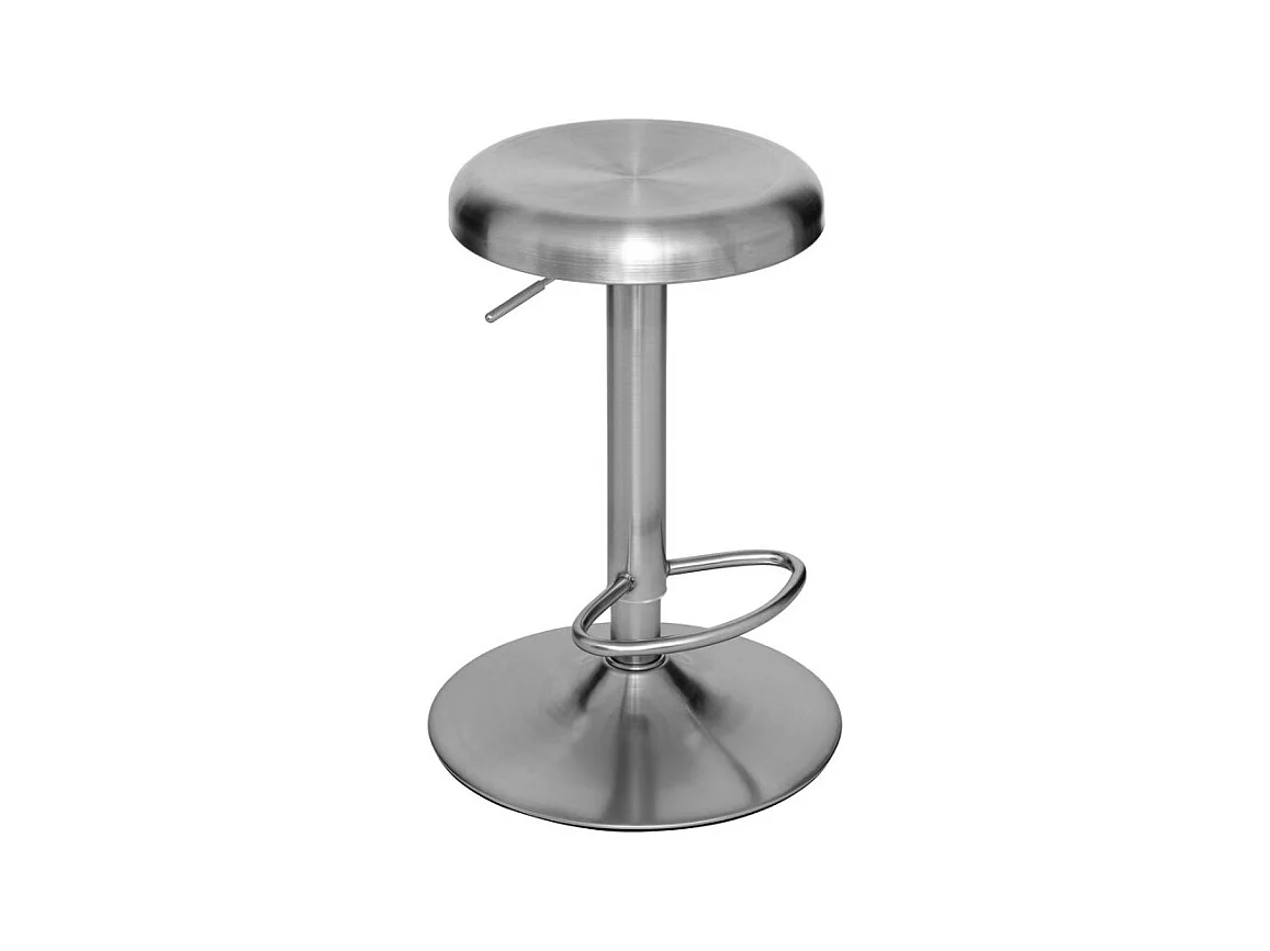 Lot de 2 Tabourets de Bar Ajustables "Ilsa" 75cm Argent