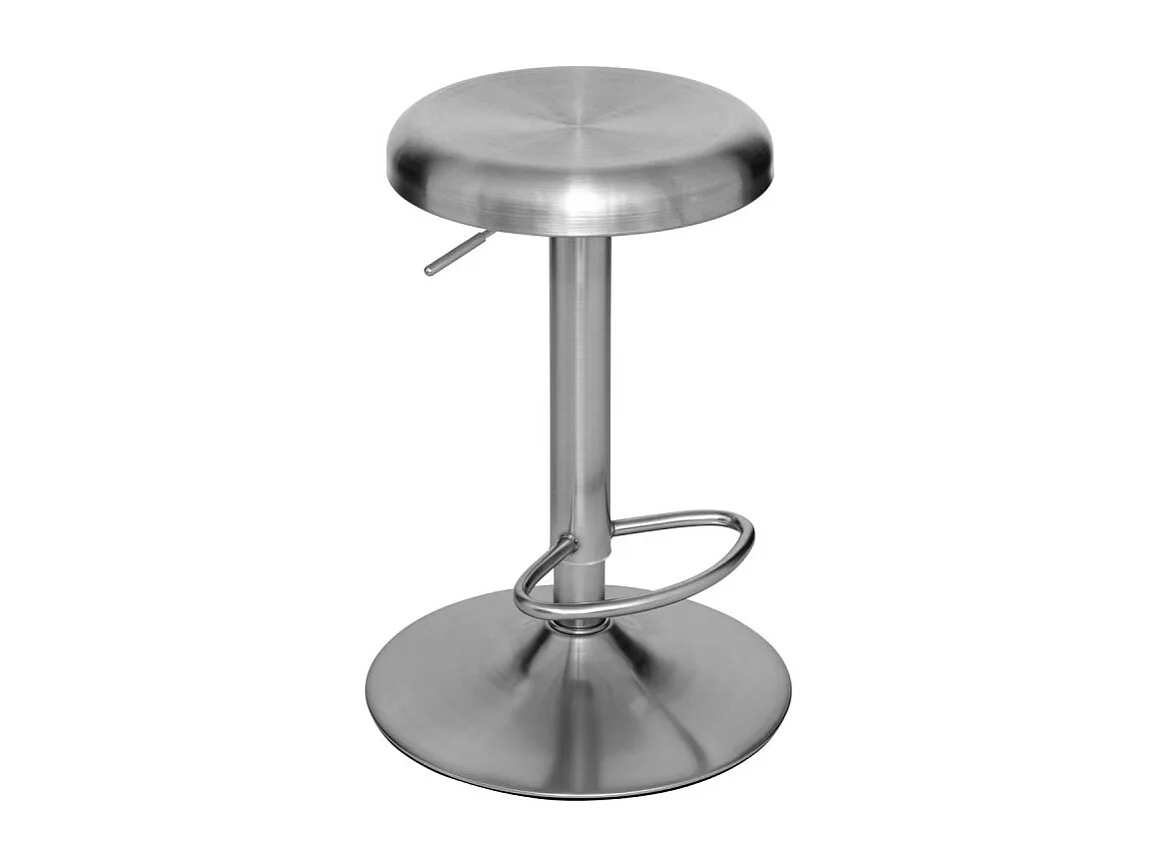 Lot de 2 Tabourets de Bar Ajustables "Ilsa" 75cm Argent