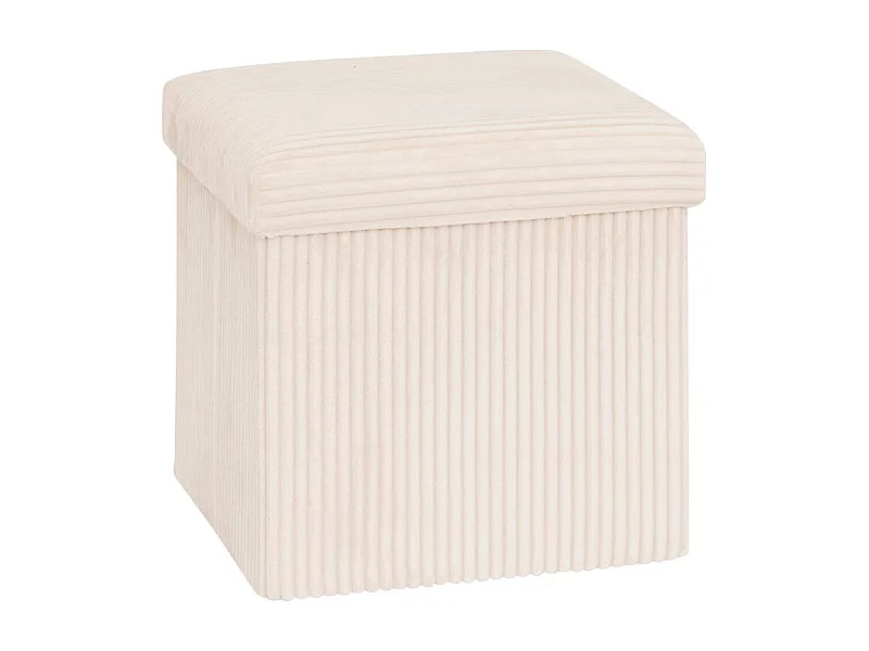 Pouf Pliant Coffre "Arum" 38cm Ivoire