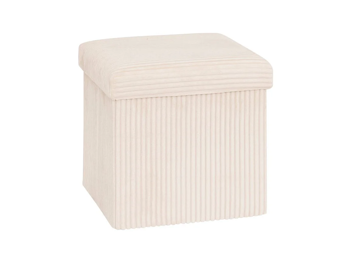 Pouf Pliant Coffre "Arum" 38cm Ivoire