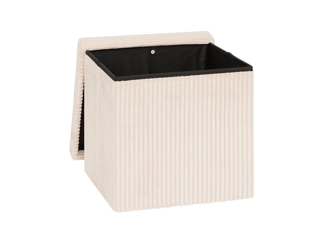 Pouf Pliant Coffre "Arum" 38cm Ivoire