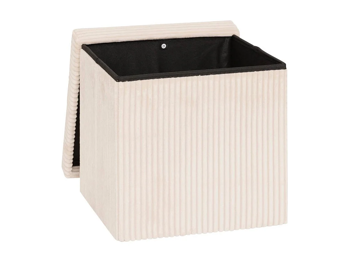 Pouf Pliant Coffre "Arum" 38cm Ivoire