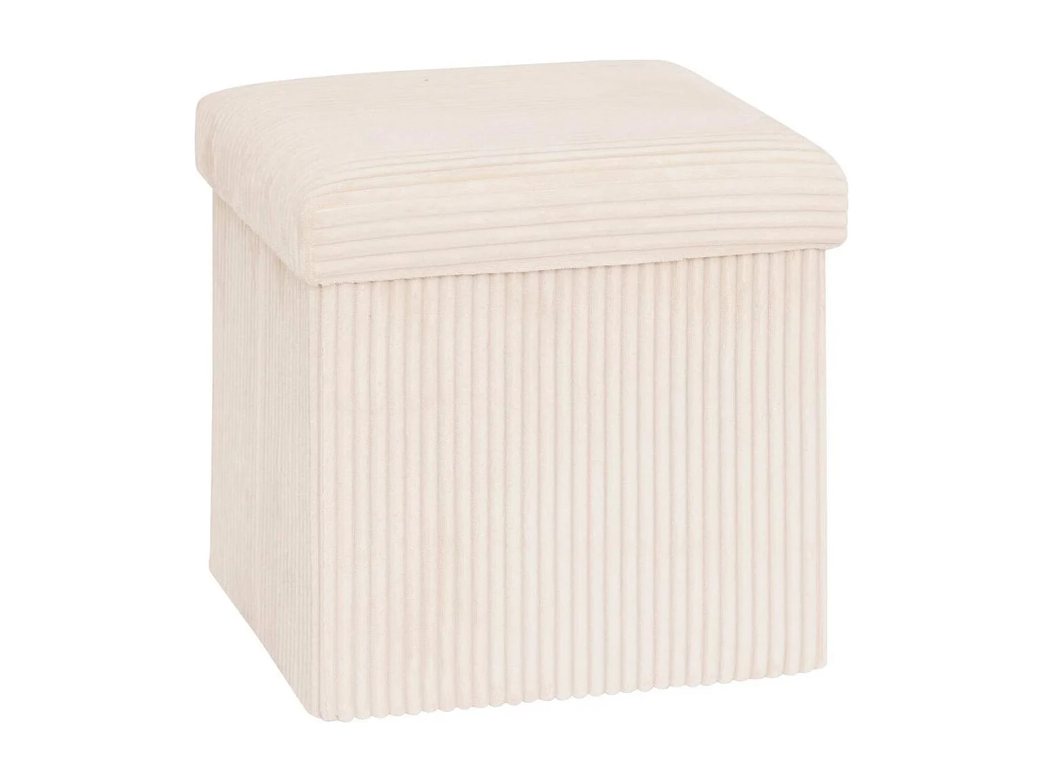 Pouf Pliant Coffre "Arum" 38cm Ivoire