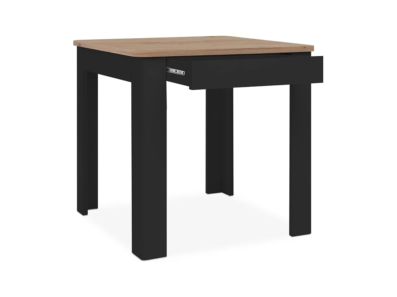 Table à manger carrée avec 1 tiroir sans poignée L80cm - OSLO