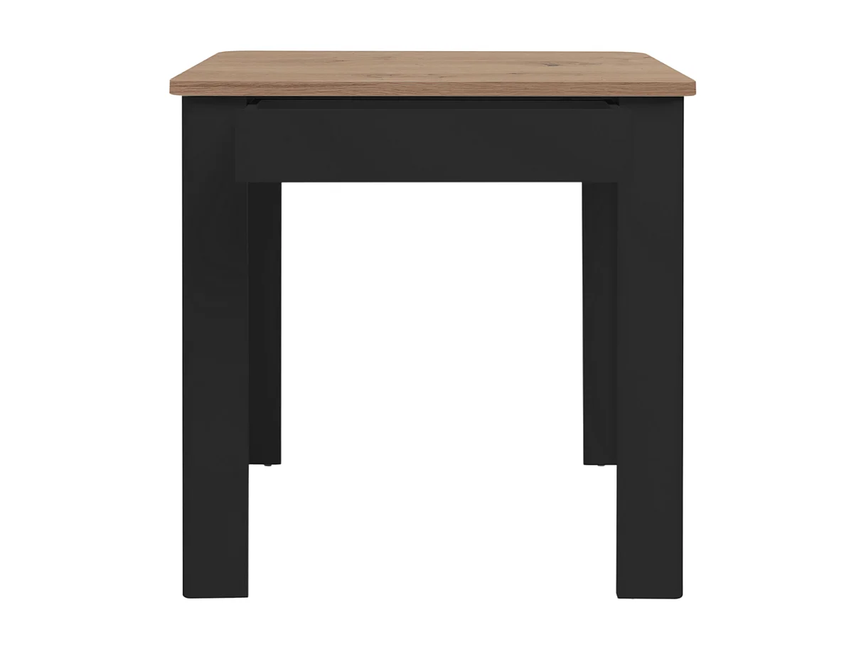 Table à manger avec plateau carré 80x80 cm et 1 tiroir de rangement - SKARA