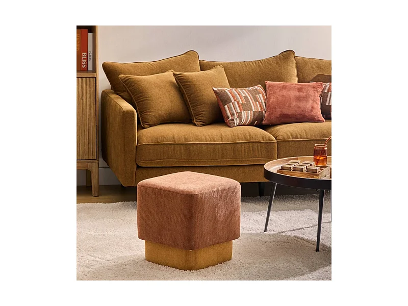 Pouf 2 en 1 "Doki" 41cm Ambre & Ocre