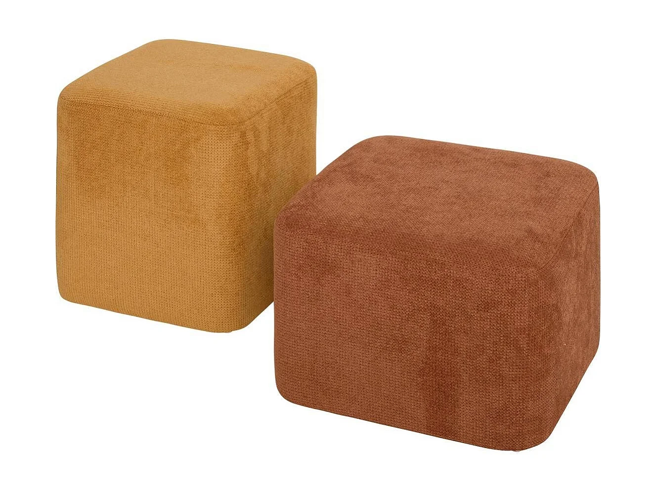 Pouf 2 en 1 "Doki" 41cm Ambre & Ocre
