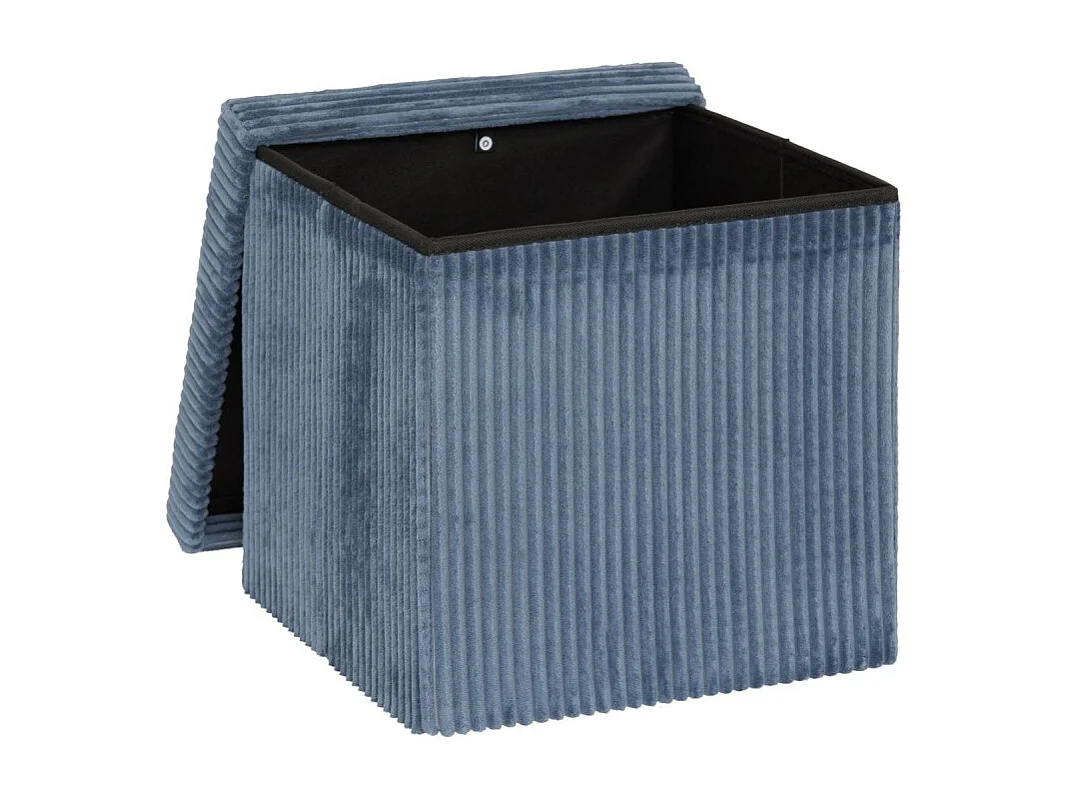 Pouf Pliant Coffre "Arum" 38cm Bleu Encre