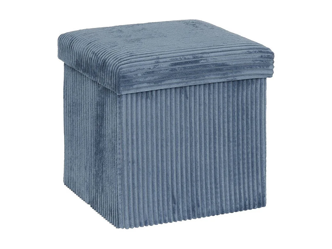 Pouf Pliant Coffre "Arum" 38cm Bleu Encre