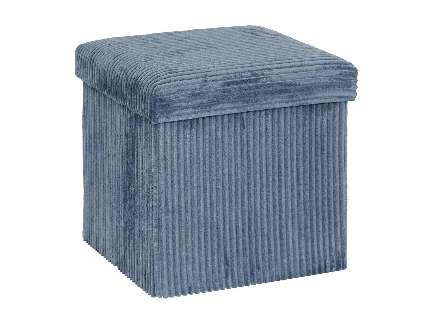 Pouf Pliant Coffre "Arum" 38cm Bleu Encre