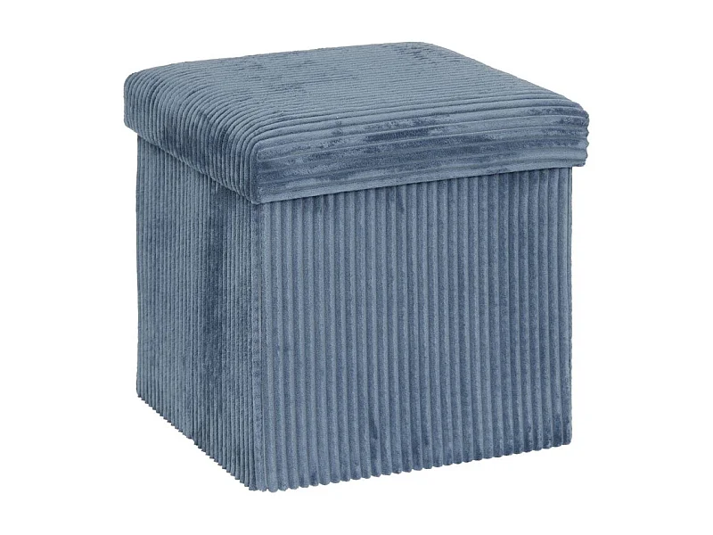 Pouf Pliant Coffre "Arum" 38cm Bleu Encre