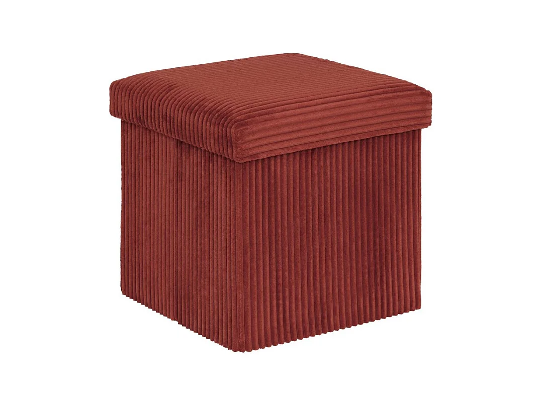 Pouf pliant Arum côtelé 38 x 38 cm ambre Atmosphera