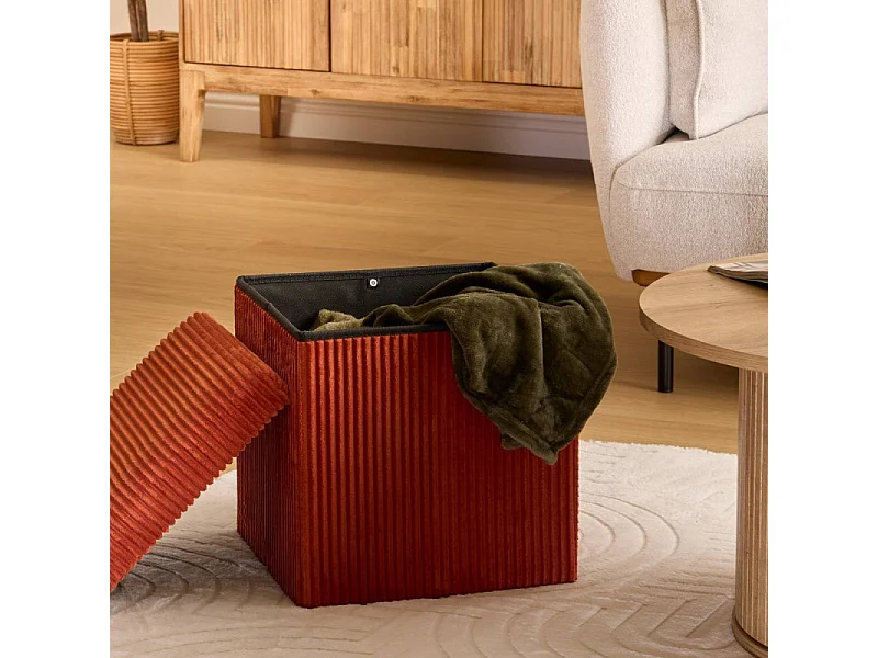 Pouf Pliant Coffre "Arum" 38cm Ambre