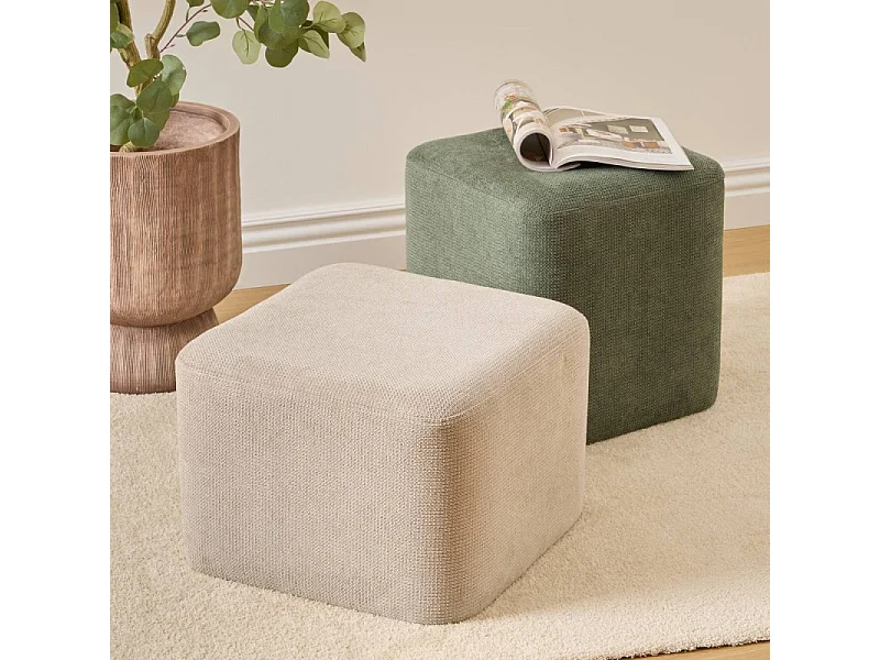 Pouf 2 en 1 Doki gris et vert Atmosphera