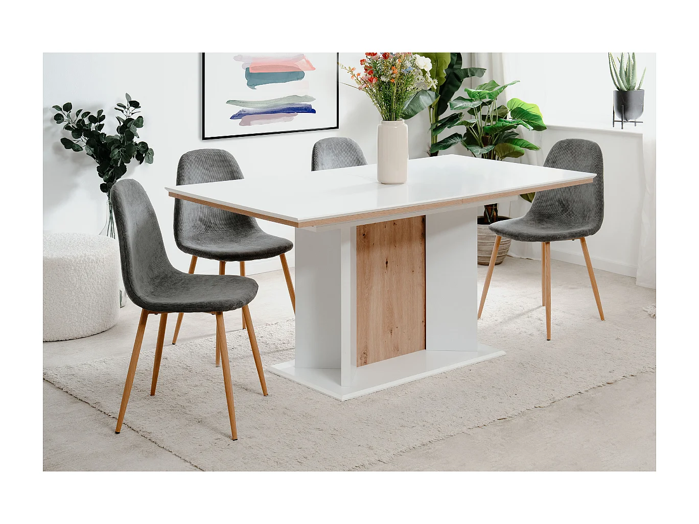 Uitschuifbare eettafel van 160 tot 200 cm met automatische opening – NOVARA