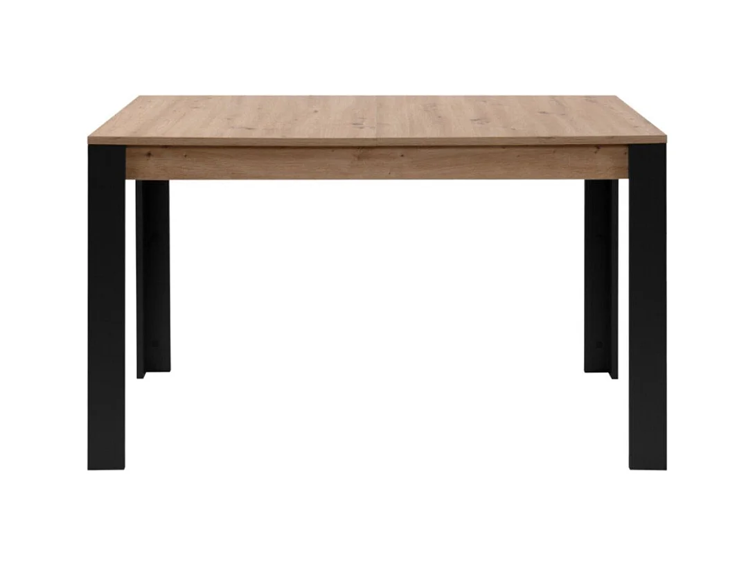 Table à manger extensible de 100 à 150 cm décor chêne artisan et noir - TOLOSA