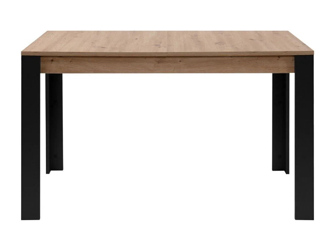 Table à manger extensible de 100 à 150 cm décor chêne artisan et noir - TOLOSA