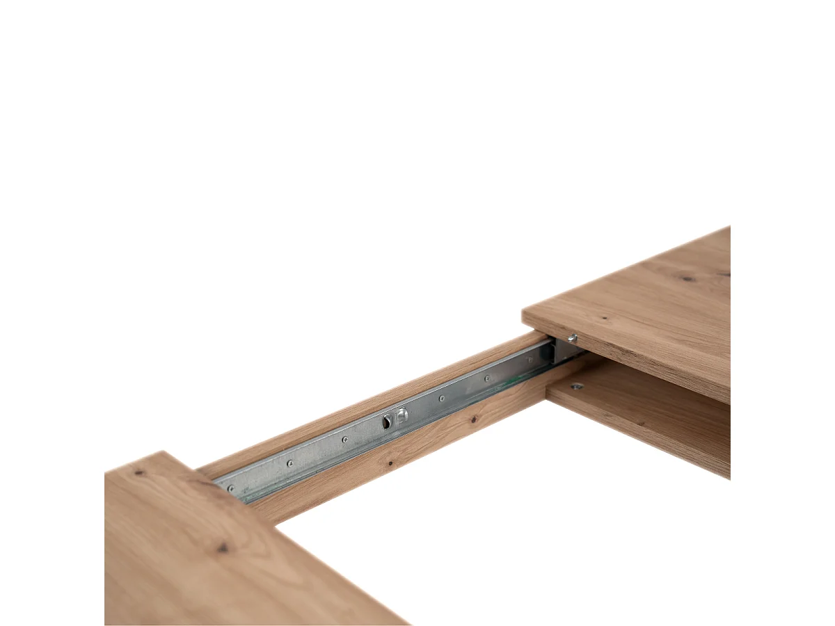 Table à manger extensible de 100 à 150 cm décor chêne artisan et noir - TOLOSA