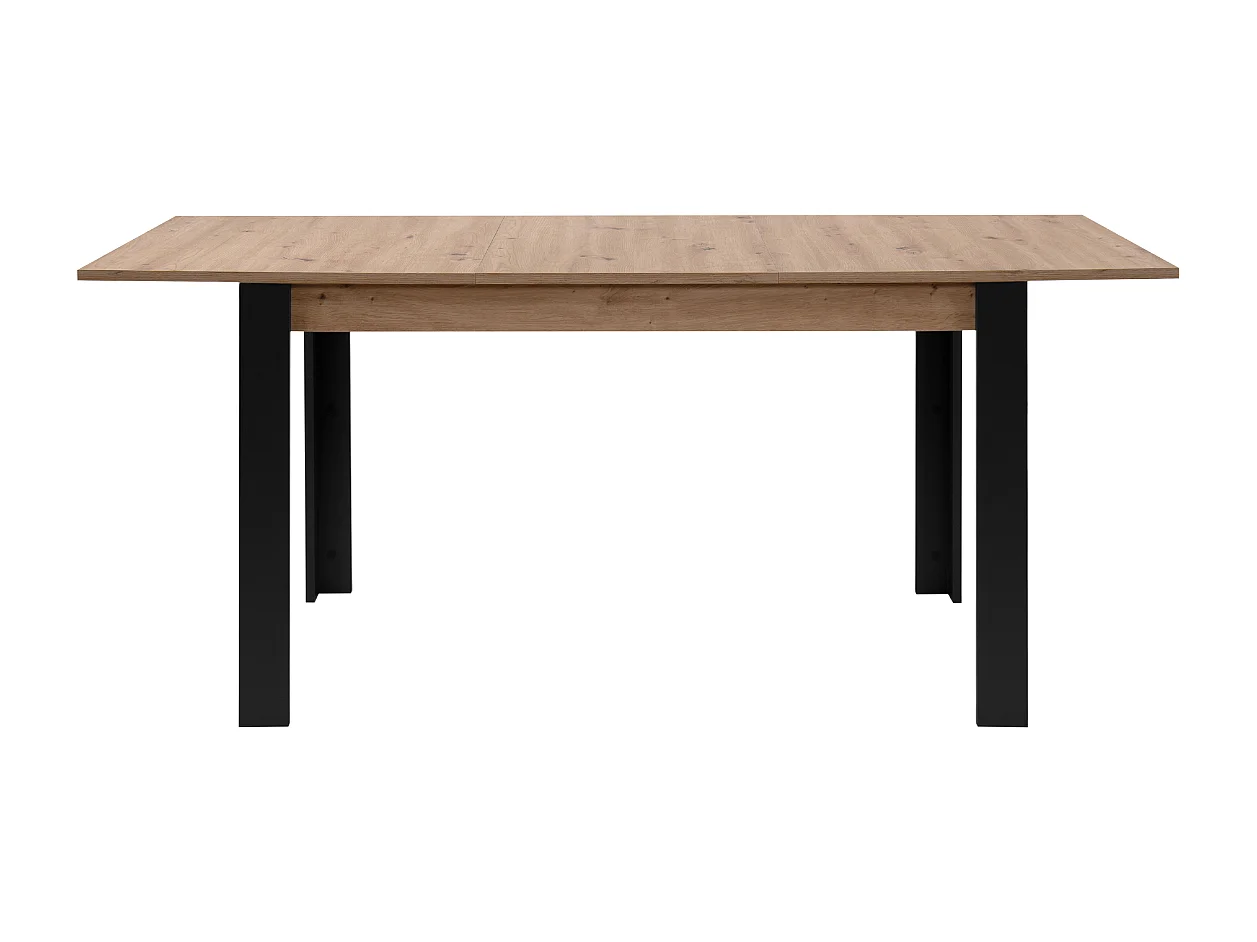 Table à manger extensible de 100 à 150 cm décor chêne artisan et noir - TOLOSA