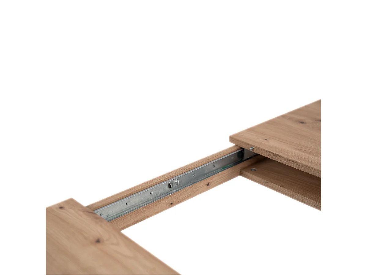 Table à manger extensible de 100 à 150 cm décor chêne artisan et noir - TOLOSA