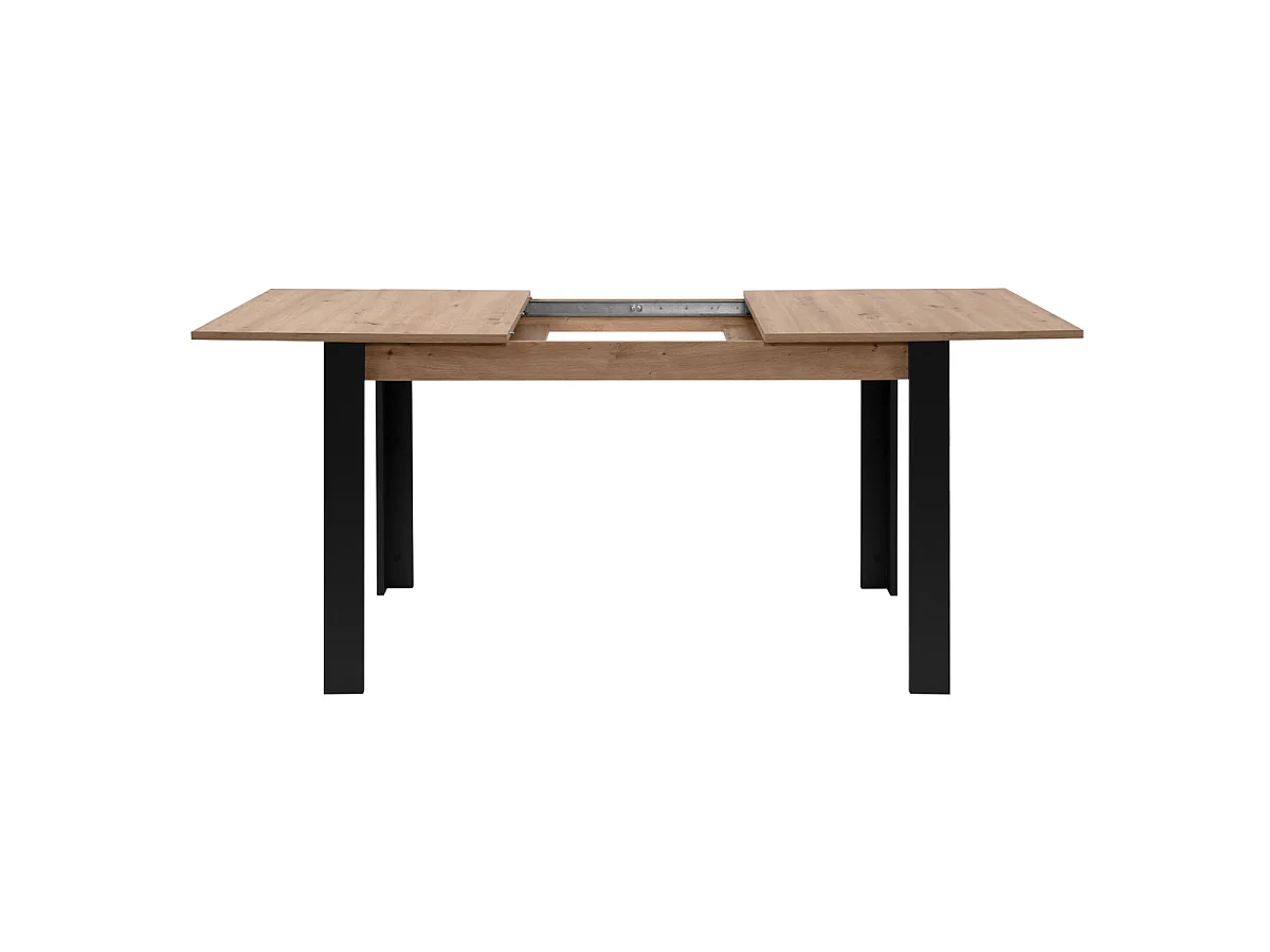 Tavolo da pranzo allungabile da 100 a 150 cm, finitura rovere artisan e nero - TOLOSA