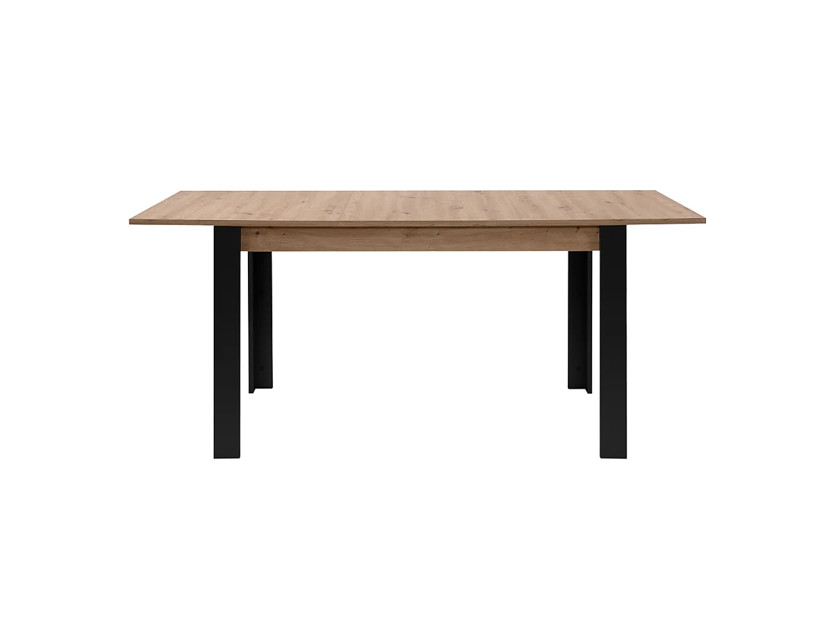 Tavolo da pranzo allungabile da 100 a 150 cm, finitura rovere artisan e nero - TOLOSA