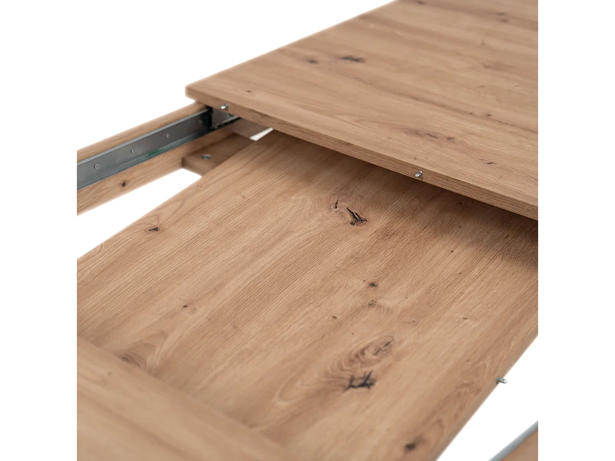 Tavolo da pranzo allungabile da 100 a 150 cm, finitura rovere artisan e nero - TOLOSA